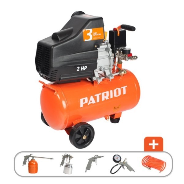 Компрессор PATRIOT EURO 24-240K + набор пневмоинструмента KIT 5В арт.525306366